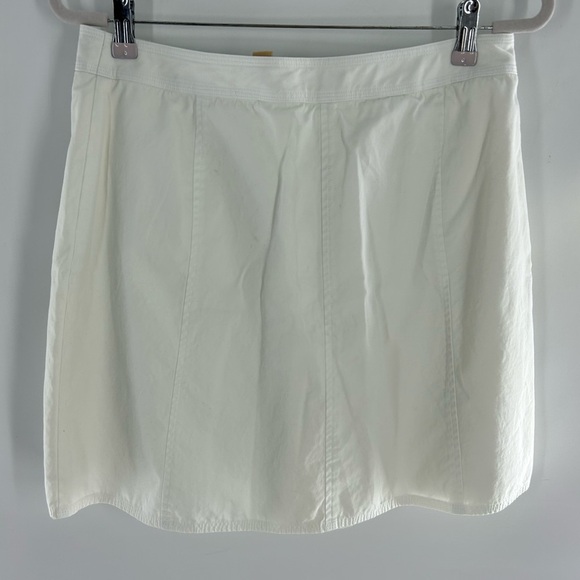 Kate Hill Petite Skort Women's 14P (Waist 32in) Ivory, Cotton Twill Front Snaps - Picture 11 of 12